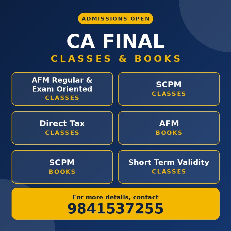 CA Final Regular AFM - Google Drive/Pen Drive Classes for May 27/Nov 27//May 28/Nov 28/May 29
